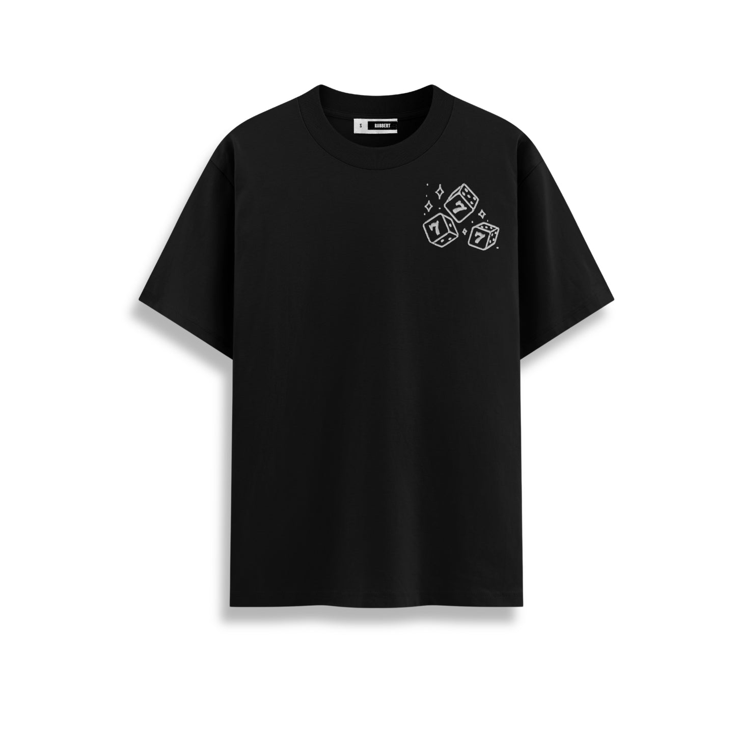 PLAYERA - WHITE DICE EMBROIDERED