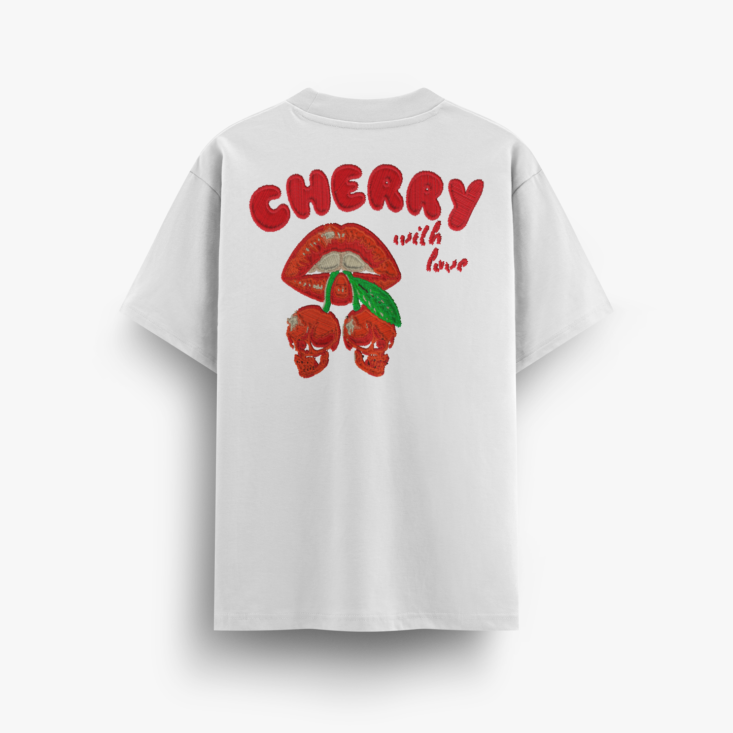 PLAYERA - CHERRY LOVE EMBROIDERED