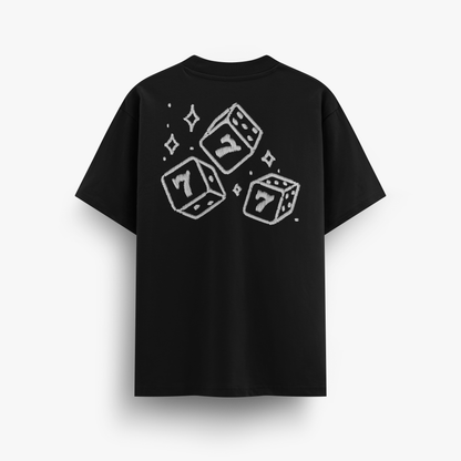 PLAYERA - WHITE DICE EMBROIDERED